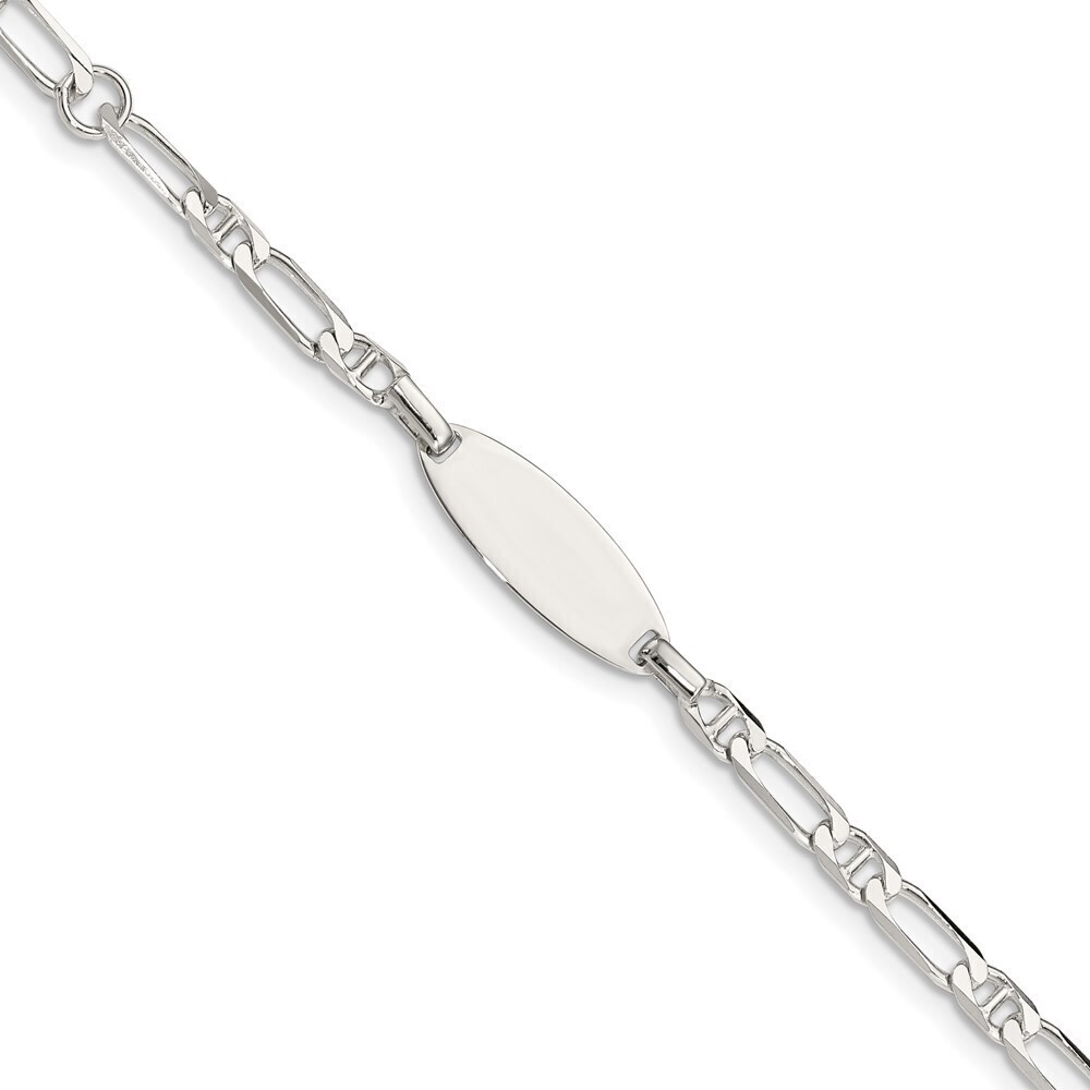 Kazi Luxury Sterling Silver Polished Engraveable 5in Plus 1in EXT ID Bracelet